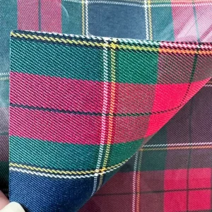 Eco-Friendly Lightweight Waterproof Polyester PVC Coated Buffalo Check Plaid Fabric Black White Red Gingham Cloth