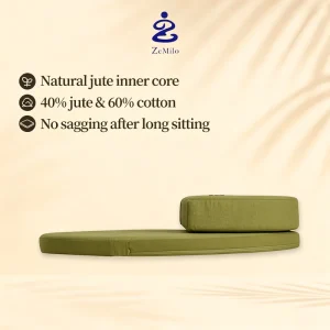 Eco Friendly Linen Round Circular Meditation Cushion Set with Comfortable Floor Support for Yoga Studio