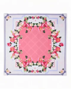 Eco Friendly Luxury Mahjong Mat Tropical Turquoise White Tigers Monkeys Floral Pattern 31.5 Inch Non Slip Foldable Hand Painted