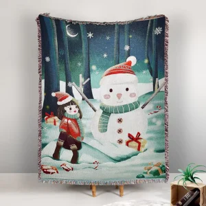 Eco-Friendly Luxury Solid Four Seasons Christmas Woven Tapestry Throw Blanket Home Decorative Jacquard Sofa
