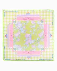Eco Friendly Luxury Turquoise Mahjong Mat Jungle Monkeys White Tigers Floral Pattern 31.5 Inch Portable Hand Painted Durable Non