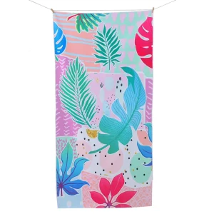 Eco Friendly Microfiber Beach Towel 90x180cm Tropical Custom Printed Sand Free Quick Dry Water Absorbent Summer for