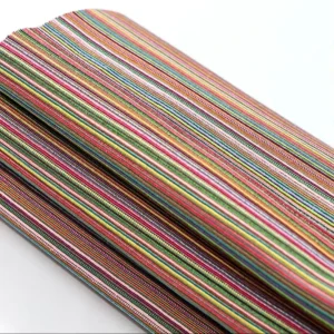 Eco Friendly Multi Colors 65% Polyester 30% Cotton 5% Viscose Fabric Blended Yarn Weaved Stripe for Bags Shoes