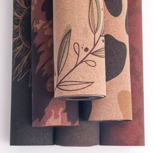 Eco Friendly Natural Cork Yoga Mat with Rubber Base Custom Color Printed Non Slip Exercise Mat 5mm Thickened Fitness Mat