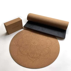 Eco Friendly Natural Rubber and Cork Yoga Set with Yoga Mat Blocks Meditation Mat Anti Slip Durable 5mm Extra Thick Factory Price