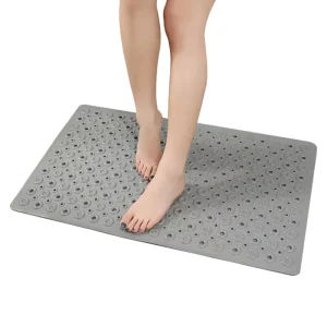 Eco Friendly Non Slip Bath Tub Shower Mat Bathroom Drainage Mats Soft PVC Bathtub Mats with Suction Cup Machine Washable