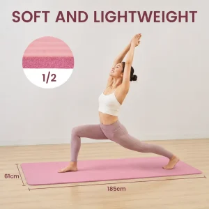 Eco Friendly Non Slip Thick Yoga Mat with Comfortable Cushioning for Pilates Fitness Gym and Home Workouts