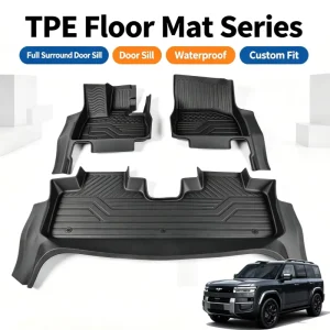 Eco Friendly Non Toxic TPE Car Floor Liners Full Surround Door Sill Design Anti-Wear Geometric Pattern Car Floor Mats