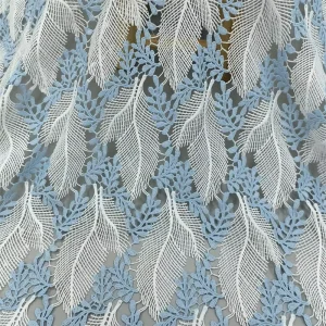 Eco Friendly Nonwoven Guipure Lace Fabric Custom Floral Embroidered Wedding Girls Apparel 100% Polyester