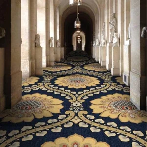 Eco Friendly Nylon Washable Floral Printed High Pile Carpet Tiles Banquet Hall Modern Luxury Commercial Use Flame Retardant B1