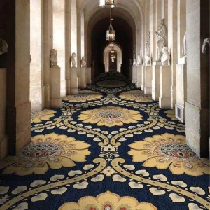 Eco Friendly Nylon Washable Printed Carpet Tiles Banquet Hall Modern Luxury Commercial Use Flame Retardant B1 Green Hotel