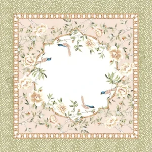 Eco Friendly Odor Free American Mahjong Mat Embroidered Bird Flower Thickened Rubber Pad for Family Game Night Tabletop Fun