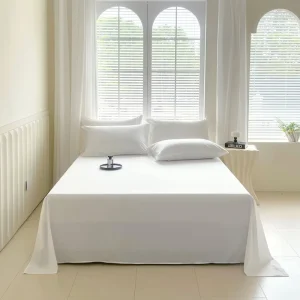 Eco Friendly Organic Bamboo Woven Bedding Set Cooling Hypoallergenic Simple Quality Bed Sheet for Home and Hotel Rooms