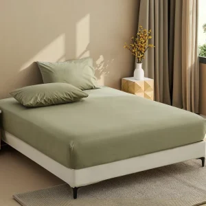 Eco Friendly Organic Cotton Silver Thread 300tc Cooling Grounding Fitted Sheet for Home Hotel Use All Season Bedding
