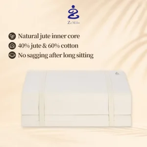 Eco Friendly Organic Linen Cotton Foldable Multi Purpose Floor Meditation Cushions with Removable Washable Cover