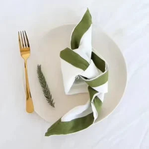 Eco Friendly Organic Linen Napkin Home or Wedding Customizable Washed Mitered Corners Linen Napkins