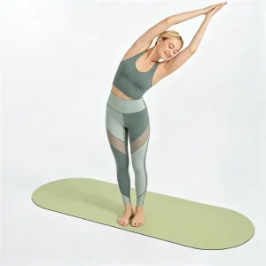 Eco Friendly Oval Natural Rubber PU Yoga Mat Non Slip Custom Logo Pilates Fitness Exercise Mat for Home Gym Workout