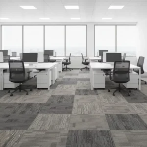Eco-Friendly PP Carpet Tiles Square Loop Pile Non-Slip Striped Modern Living Room Commercial Use Bedroom Office