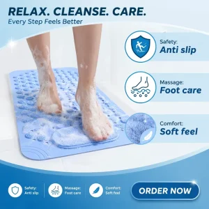Eco Friendly PVC Anti Slip Bath Mat With Suction Cups Wear Resistant Bathroom Shower Mat for Hotel Home Bathroom OEM Available