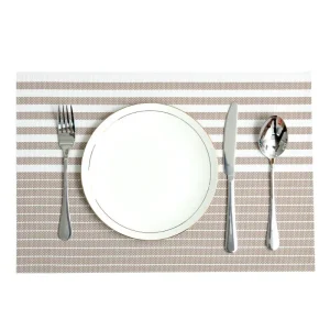 Eco Friendly PVC Placemat Woven Anti Slip Foldable Waterproof Heat Insulation Stain Proof Dining Table Mat for Restaurants