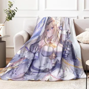 Eco Friendly Portable Custom Flannel Throw Blanket with Cartoon Pattern Four Seasons Japan Anime Style