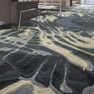 Eco Friendly Printed Nylon Polypropylene Carpet OEKO TEX Certified Broadloom Low Cut Pile Reversible Washable Anti Static