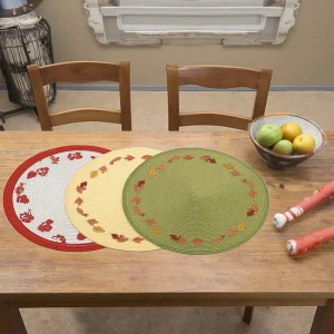 Eco-Friendly Rectangle PP Fabric Place Mat Hand-Woven Embroidered Paper Grass Home Dining Europe America