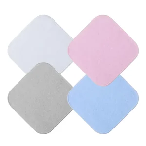 Eco Friendly Reusable Newborn Mini Bath Towel 100% Cotton White Washcloth Custom Logo 350gsm Square Bathroom Bedroom Use