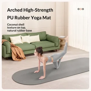 Eco Friendly Rubber Arched Frosted PU Yoga Mat Non Slip Fitness Exercise Semi Oval 183cm Thickness 5mm