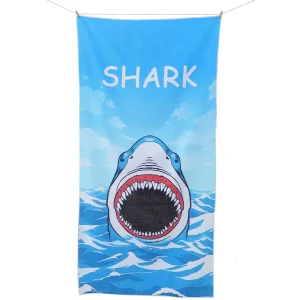 Eco Friendly Sand Free Summer Tropical Animal Print Heat Transfer Printed Microfiber Beach Towel Custom Logo Quick Dry