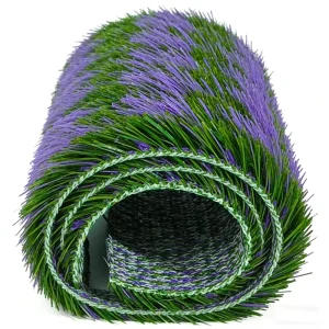Eco-Friendly Soft 30/40mm Pile Striped Artificial Grass Carpet No Glue Installation for Indoor Outdoor Garden Use