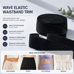 Eco-Friendly Spandex Polyester Crochet Knitted Mesh Elastic 60mm Webbing Band for Home Textile Bags & Shoes