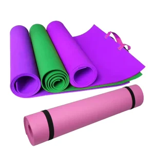 Eco Friendly TPE 4mm Waterproof Workout Portable Yoga Mat with Custom Logo and Carrying Strap for Home Outdoor Sports Gym