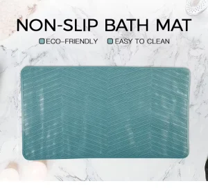 Eco-Friendly TPE Nordic Anti-Slip Bath Mat 67*37 Odorless Soft Shower Floor Mat Machine Washable Strong Suction Cups Hotel