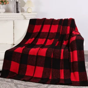 Eco-Friendly Test Report Support 90*90 Soft Comfortable Custom Knitted Throw Blanket for Adult