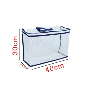 Eco Friendly Textile Storage Packaging Bag with Custom Logo Large Comforter & Clothing Bags PVC Material Zipper Closure