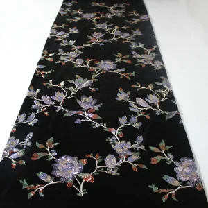 Eco Friendly Woven Jacquard Velvet Sequin Embroidery Fabric for Wedding Dresses Home Textiles Winter Apparel
