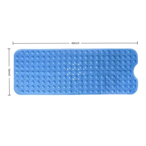 Eco PVC Non Slip Bath Mat with Suction Cups & Drainage Holes Massage Texture Safe for Shower Bathtub & Bathroom Floor