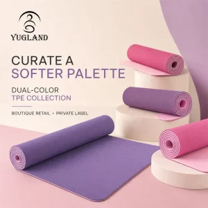 Eco TPE Yoga Mat Dual Color Non Slip Exercise Pad for Pilates Home Workout Factory Distributor Supplier