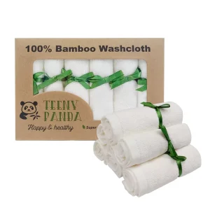 Eco White Washable Bath Towel 100% Organic Baby Bamboo Bath Towel Newborn Kids 10inches Bamboo Baby Washcloth