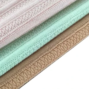 Eco-friendly 100% Polyester Crochet Fabric Elegant 3D Jacquard Designer Knit Stretch for Women’s Dress Outdoor Accessories Girls