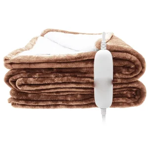 Eco friendly 110 Volt Electric Thermal Heated Flannel Sherpa Fleece Blankets Throws Quilted Cosy and Cozy