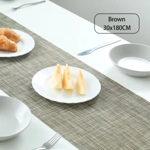 Eco friendly 30*135CM Table Runner Can Be Cut Non Slip American Style PVC Woven Table Runner Dining Room