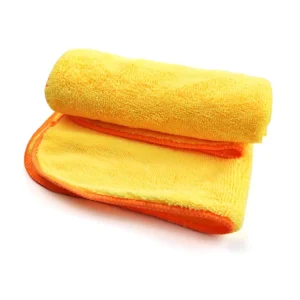 Eco friendly 350gsm Yellow 40*60cm Microfiber Towels for Cars Plush Microfiber Car Drying Towel