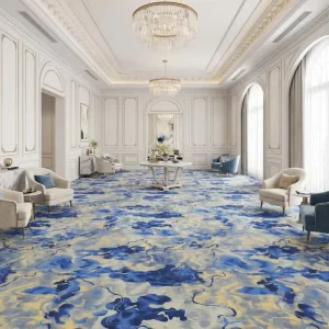 Eco friendly 80% Wool Axminster Carpet 20% Nylon Blend Wall to Wall Modern Abstract Printed Hotel Corridor Floor Rug