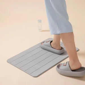 Eco friendly Anti slip Diatom Mud Water Absorbent Mat Bathroom Floor Mat Quick Dry Large Diatomite Bath Mat