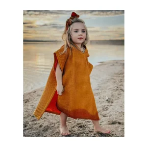 Eco friendly Custom Embroidery Logo Cotton Soft Toddler Hooded Poncho Quick Dry Infant Kids Hooded Beach Towel