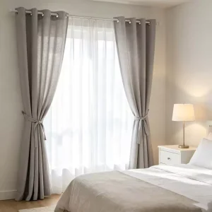 Eco friendly Custom Motorized Smart Curtains Remote Control for Cafe Use Thermal Blackout Modern Style