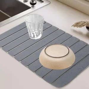 Eco friendly Diatomaceous Earth Large Stone Plate Placemat Modern Rectangle Kitchen Counter Quick Drying Absorbent Foldable