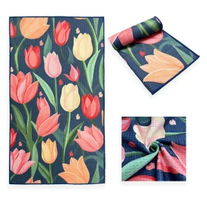 Eco-friendly High Absorbent Fast Drying Machine Washable Reusable Custom Kitchen Dish Towels Set